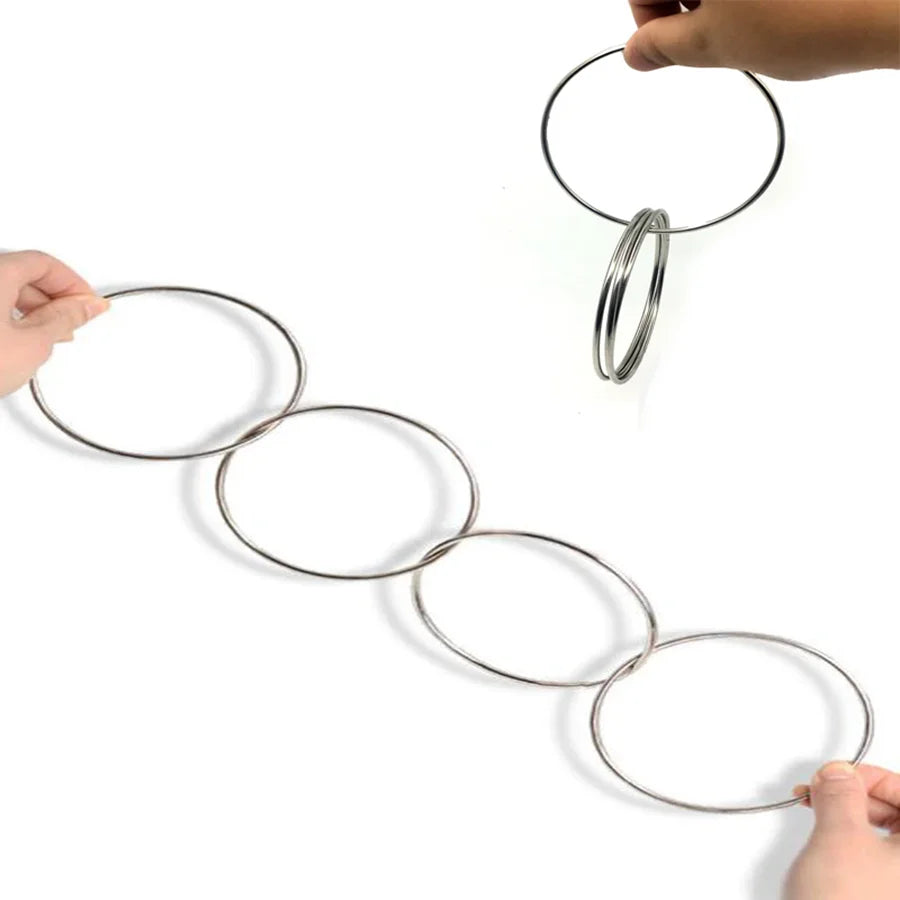 4pcs/set Magic Power Rings Classical Metal Circular Decryption Magic Stage Street Close Up Magic Family Party Performance Props