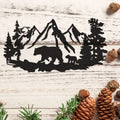 Bear Wall Decor  Bear Wall Art Decorations for Cabin Hunting Pine Tree Cabin Lodge Metal Wall Decor
