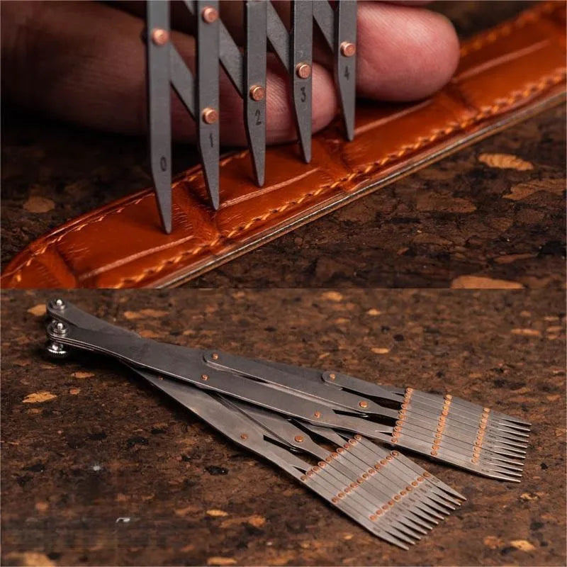Leather Craft Belt Quick Mark Equally Spacing Isometric Divider Ruler Tool Knife Cutter Punch DIY Leatherworker Auxiliary Tools