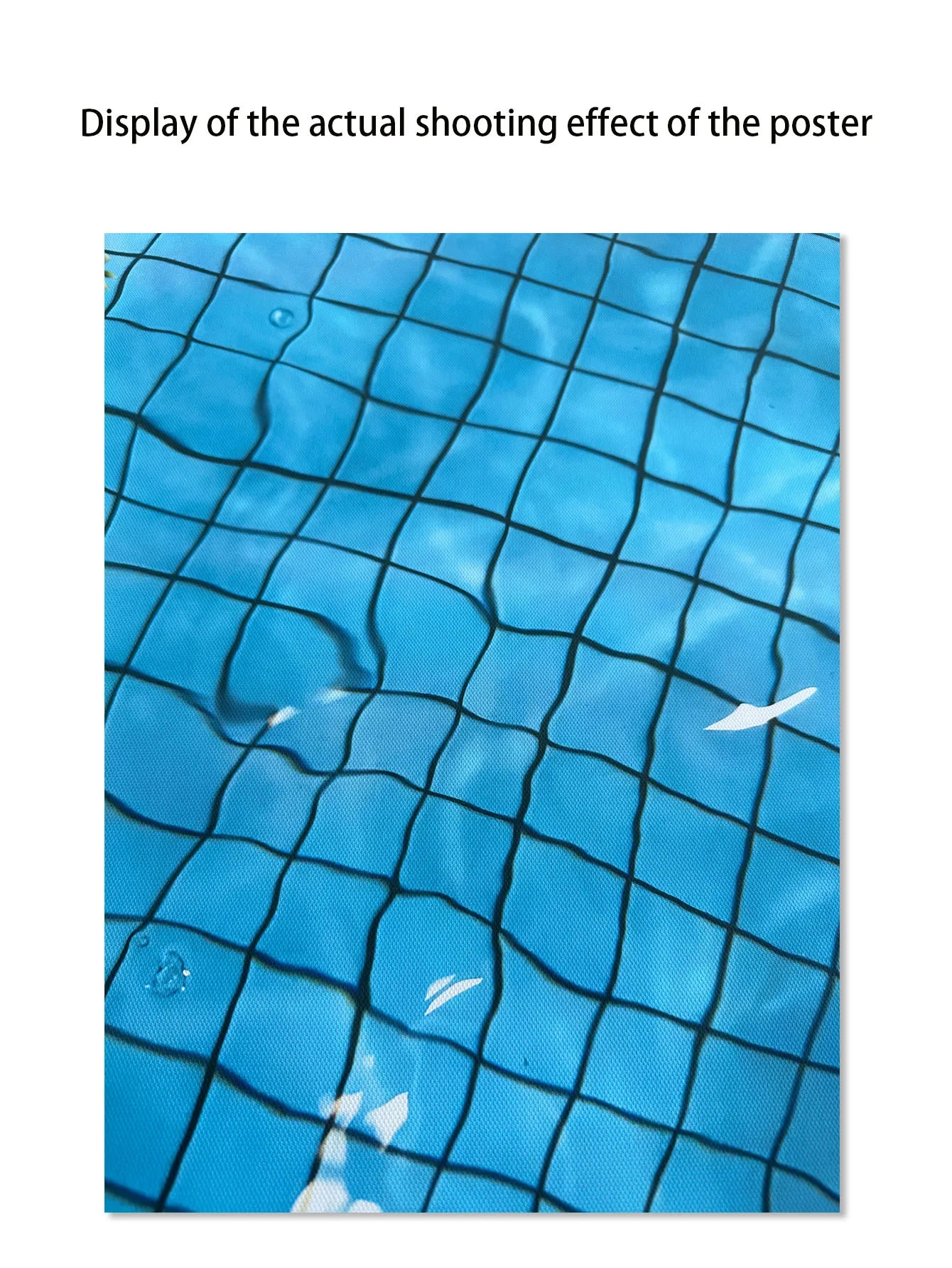 Canvas Print Painting Poster Modern Fashion Style Blue Pool Grid Wall Picture Art Living Room Studio Interior Home Decoration