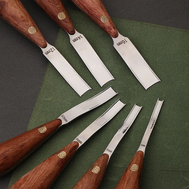 1PC 4-16mm Leather Craft Edge Beveler Skiving Beveling Knife Thinning Pushing Grooving Trench Leathercraft Handwork DIY