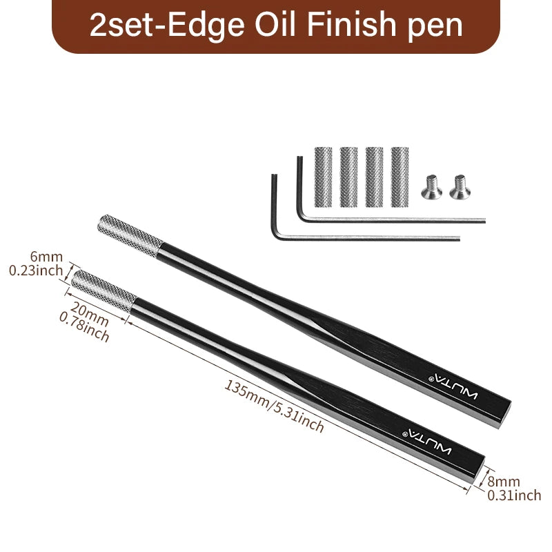 WUTA Replaceable Roller Head Leather Edge Paint Applicator Edge Dye Roller Pen With 2 Spare Rollers DIY Leather Craft Tools
