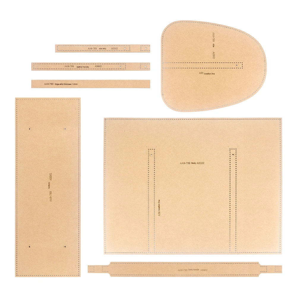 1set DIY Leather Business Bag Kraft Paper Template, Handbag Paper Pattern Drawing, Travel Bag Paper Stencil Making Mold Tool