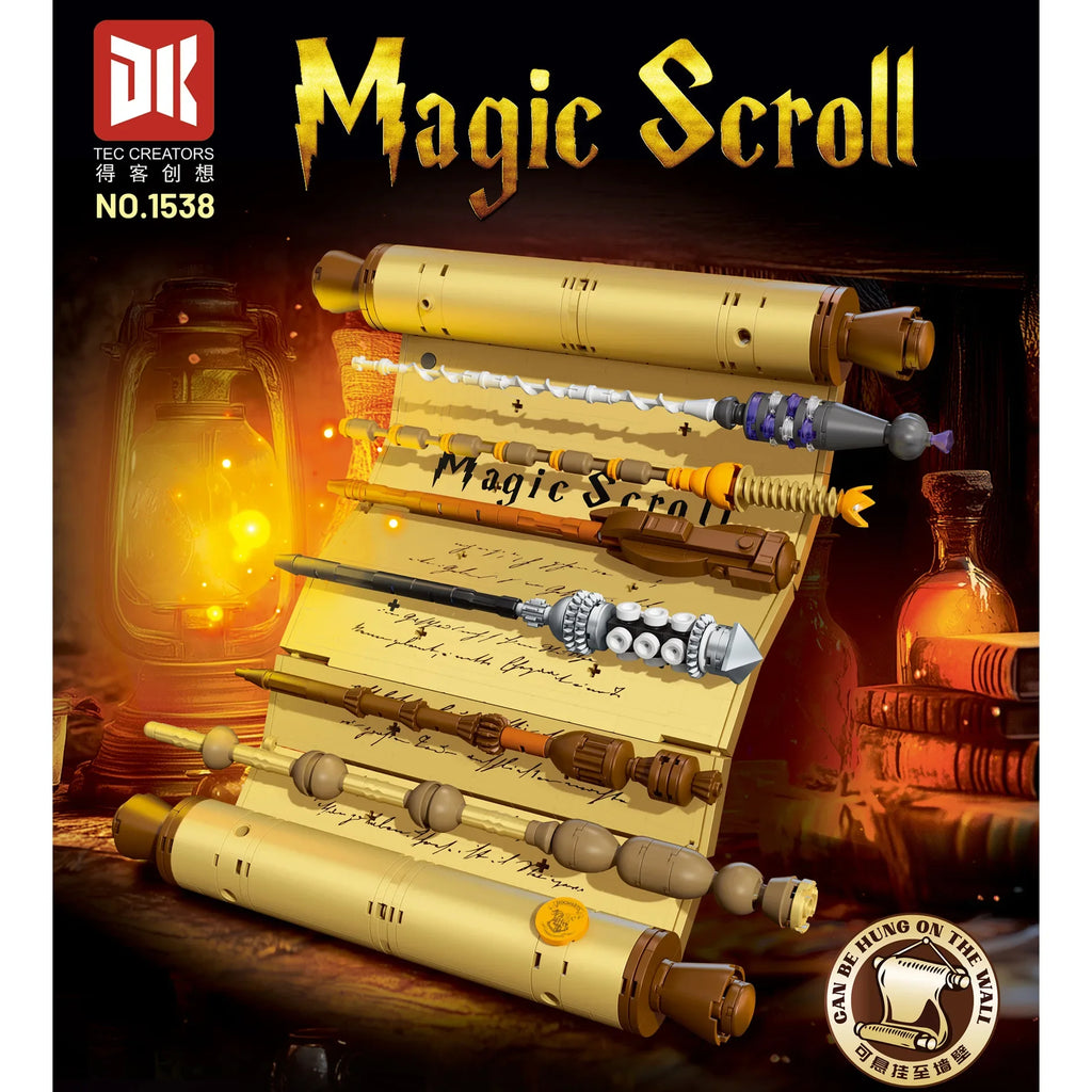 Magic Wand, Wizard’s Robe Model, Assembled Mini Brick Toy, Birthday Gift for Children and Adults.