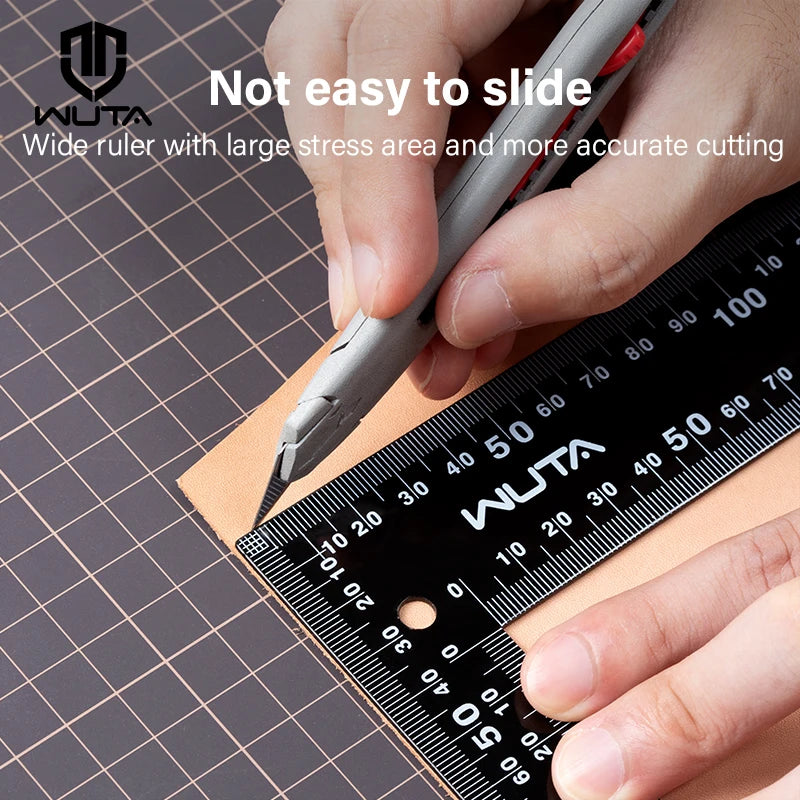 WUTA Leather Cutting Ruler Wide Metal Square Angle Measuring Steel L-Shaped Ruler for Building Framing Gauges Scale 300X200mm