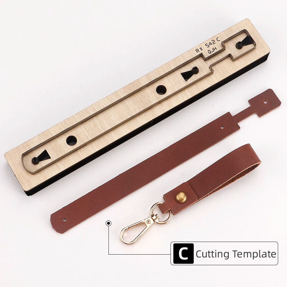 1pc Precision Leather Crafting Knife Mold - Long Handle, Steel Cutting & Stamping Template For Diy Leather Bag Straps