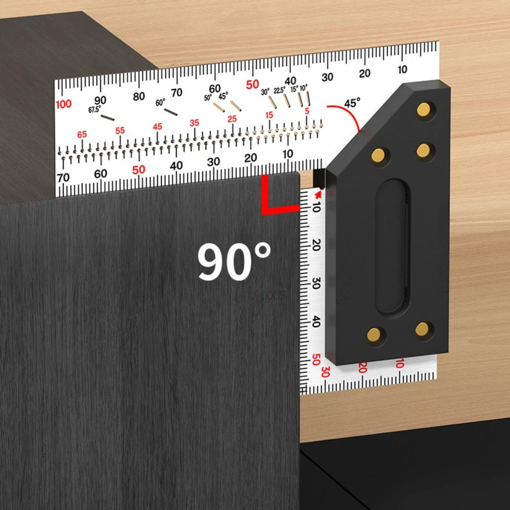 Woodworking Right-angle Marking Ruler Hole Location Multifunctional Stable Angle Marker Durable High Precision Measuring Tools