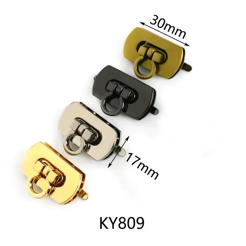Deepeel 2Pcs Metal Lock Buckles for Women's Bags Turn Twist Locks Shoulder Bag Decor Closure Latch Clasp DIY Hardware Accessory