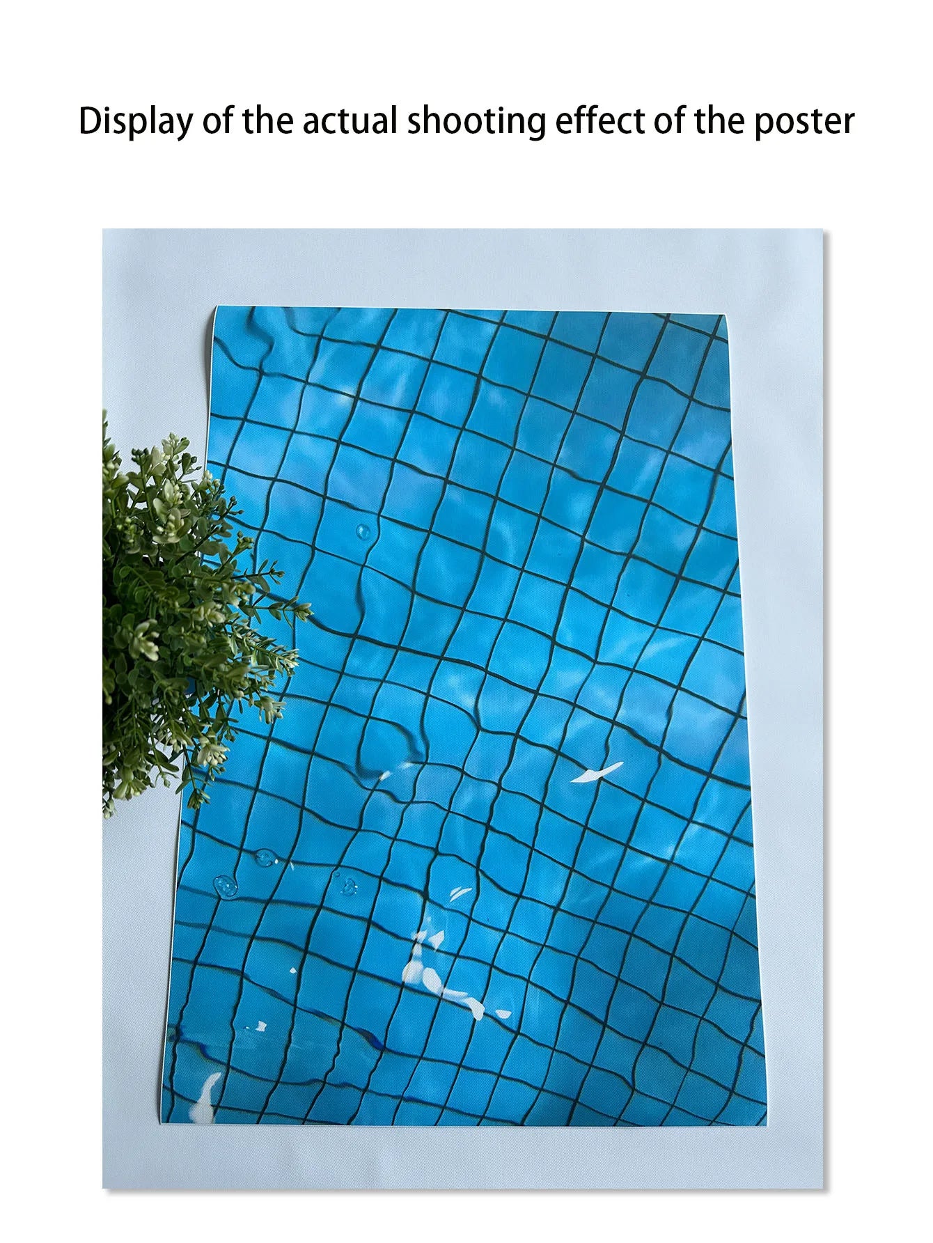 Canvas Print Painting Poster Modern Fashion Style Blue Pool Grid Wall Picture Art Living Room Studio Interior Home Decoration