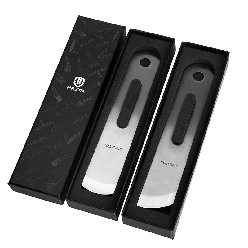 WUTA Professional Leather Cutter Thinning Skiving Tools DIY Craft Cutting Sharp Round/Flat/Slanted Blade,Right/Left Handle