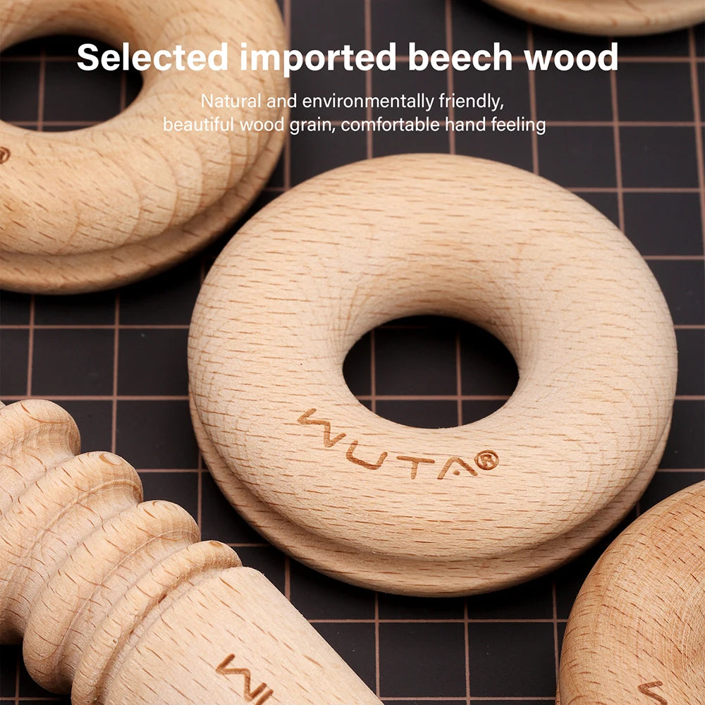 WUTA 1PC Leather Burnisher Wood Slicker Rounded Edge Burnishing Groover Tool DIY Polished Grinding Smooth Leather Craft Tools