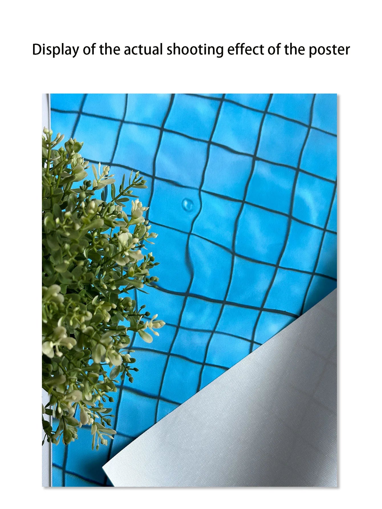 Canvas Print Painting Poster Modern Fashion Style Blue Pool Grid Wall Picture Art Living Room Studio Interior Home Decoration