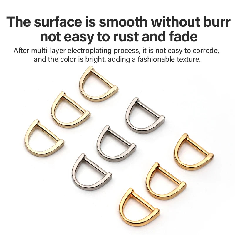 WUTA  Zinc Alloy D Ring Metal Zipper Pulle Buckle For Luggage hardware Accessories DIY Sewing Leather Craft 10pcs