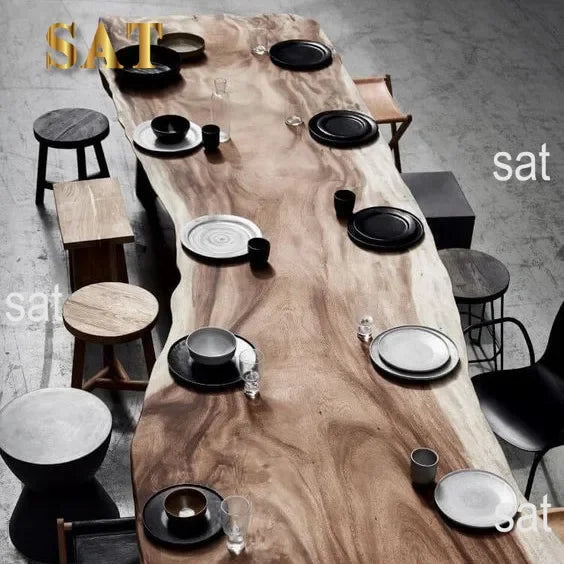 # Unique Furniture Design Walnut Slab Kitchen Restaurant Dining Wood Table For Sale