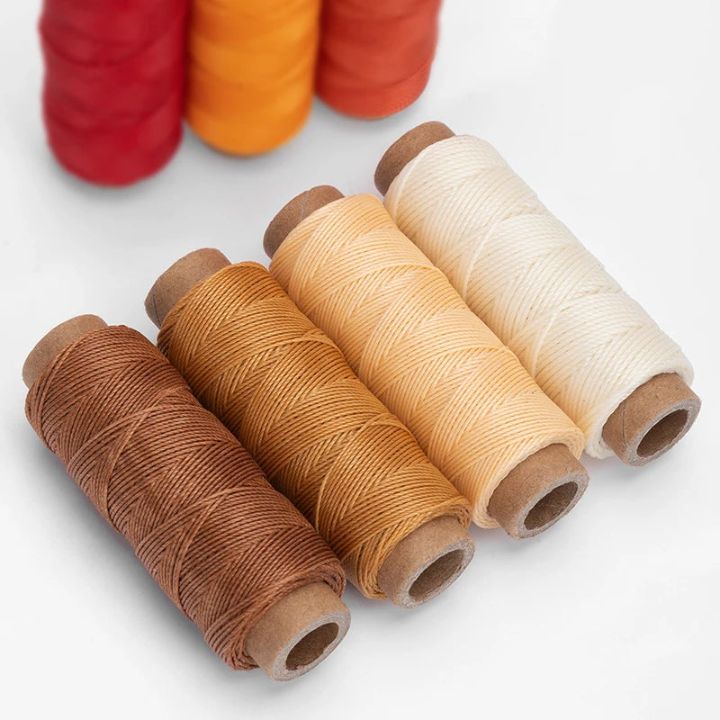 WUTA Leather Waxed Thread Round Polyester Sewing Threads Leather Craft Hand Stitching Line DIY Bracelet Thread Repair Work Cord