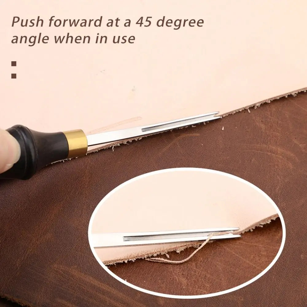Professional Leather Edge Bevelers Wooden Handle Portable Wide Mouth Skiving Tool Functional Leather Edge Beveler