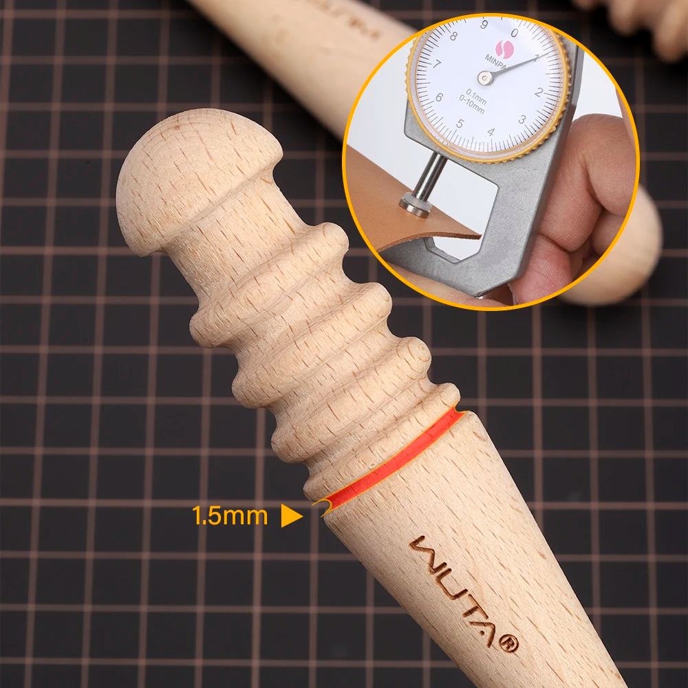 WUTA 1PC Leather Burnisher Wood Slicker Rounded Edge Burnishing Groover Tool DIY Polished Grinding Smooth Leather Craft Tools
