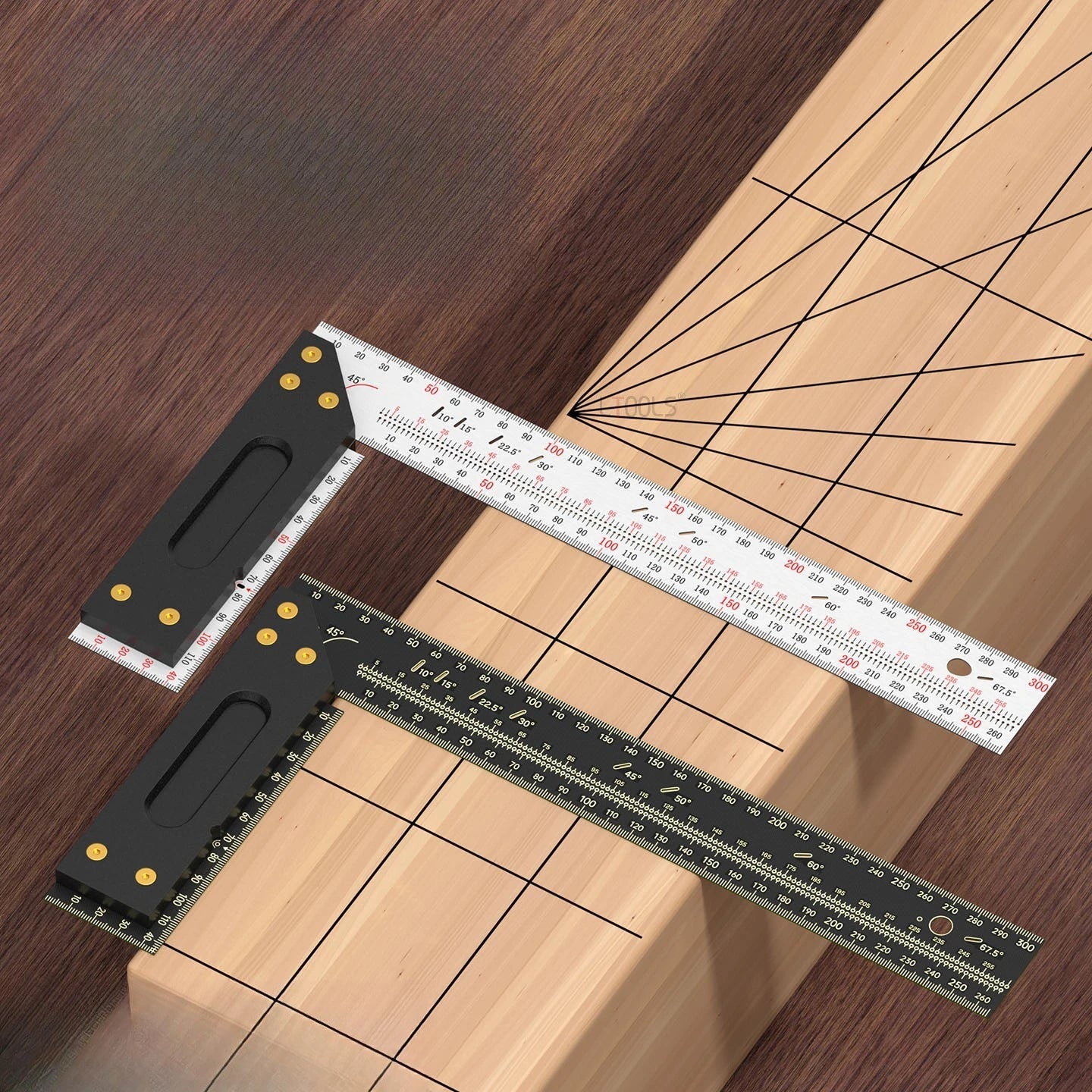 Woodworking Right-angle Marking Ruler Hole Location Multifunctional Stable Angle Marker Durable High Precision Measuring Tools