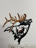 1pc Left/Right Elk Deer Metal Wall Art Sculpture Silhouette Craft With Rustic Cabin Decor Finish Wall Country House Decorative F