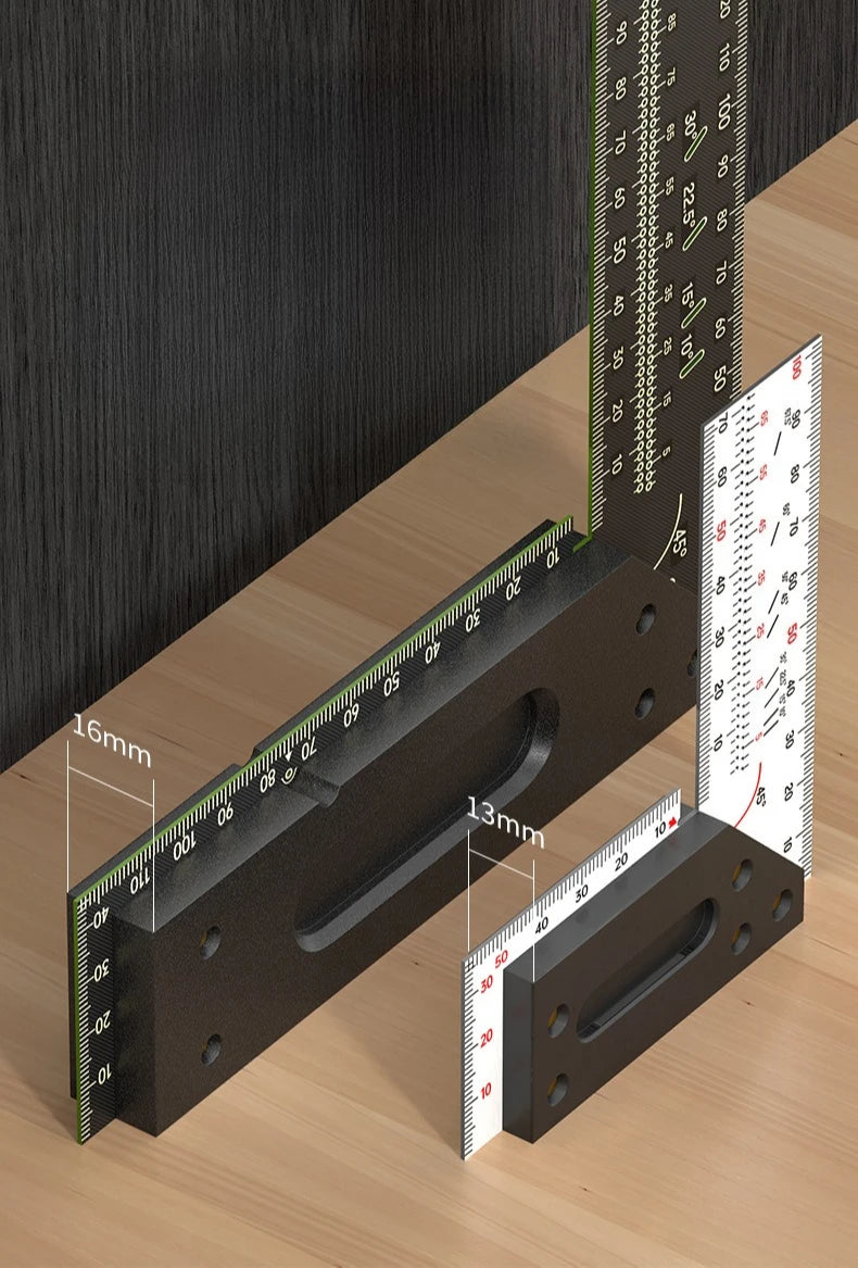 Woodworking Right-angle Marking Ruler Hole Location Multifunctional Stable Angle Marker Durable High Precision Measuring Tools