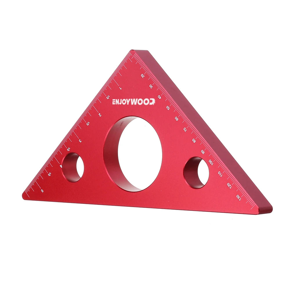 ENJOYWOOD Woodworking Square Right Angle Ruler Triangle Height Ruler Metric Imperial Scale Aluminum Alloy Carpenter Tool