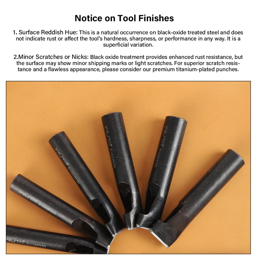 WUTA Basic Series 3-7 Pcs Oblong Leather Punch Tools Set Oval Belt Hole Puncher Watch Band Flat Hollow Punches Diy Craft Tools