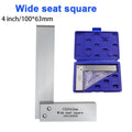 4-inch high-precision wide-base right-angle ruler, 90-degree angle ruler, woodworking hardware measuring tool with case