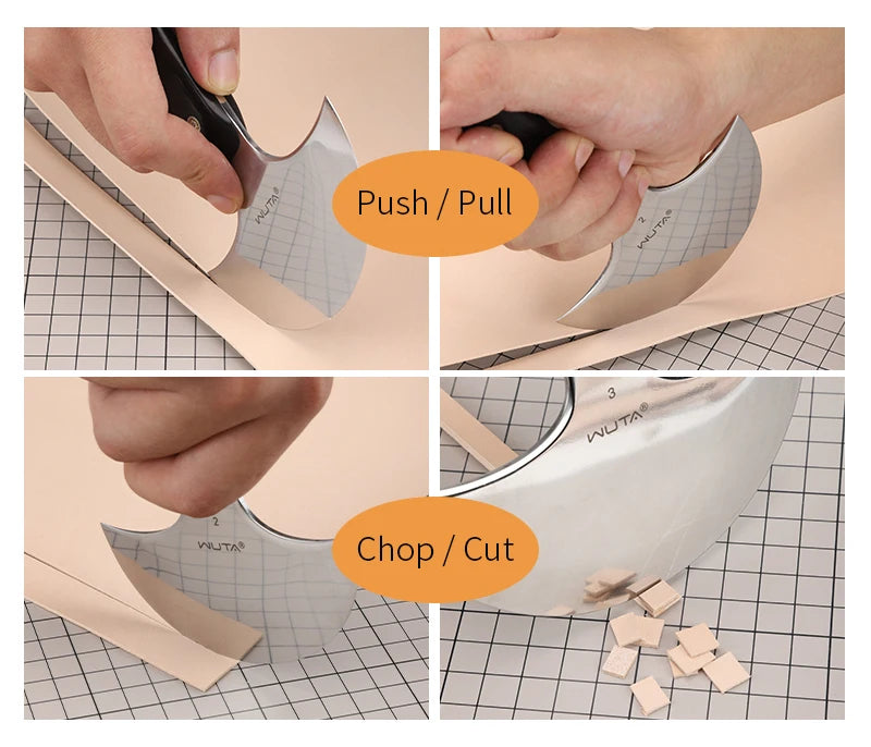 WUTA Professional Leather Cutter Ultra Sharp Round Head Craft Skiving Cutting Thining Tools DIY Handmade Senior Leather Tools