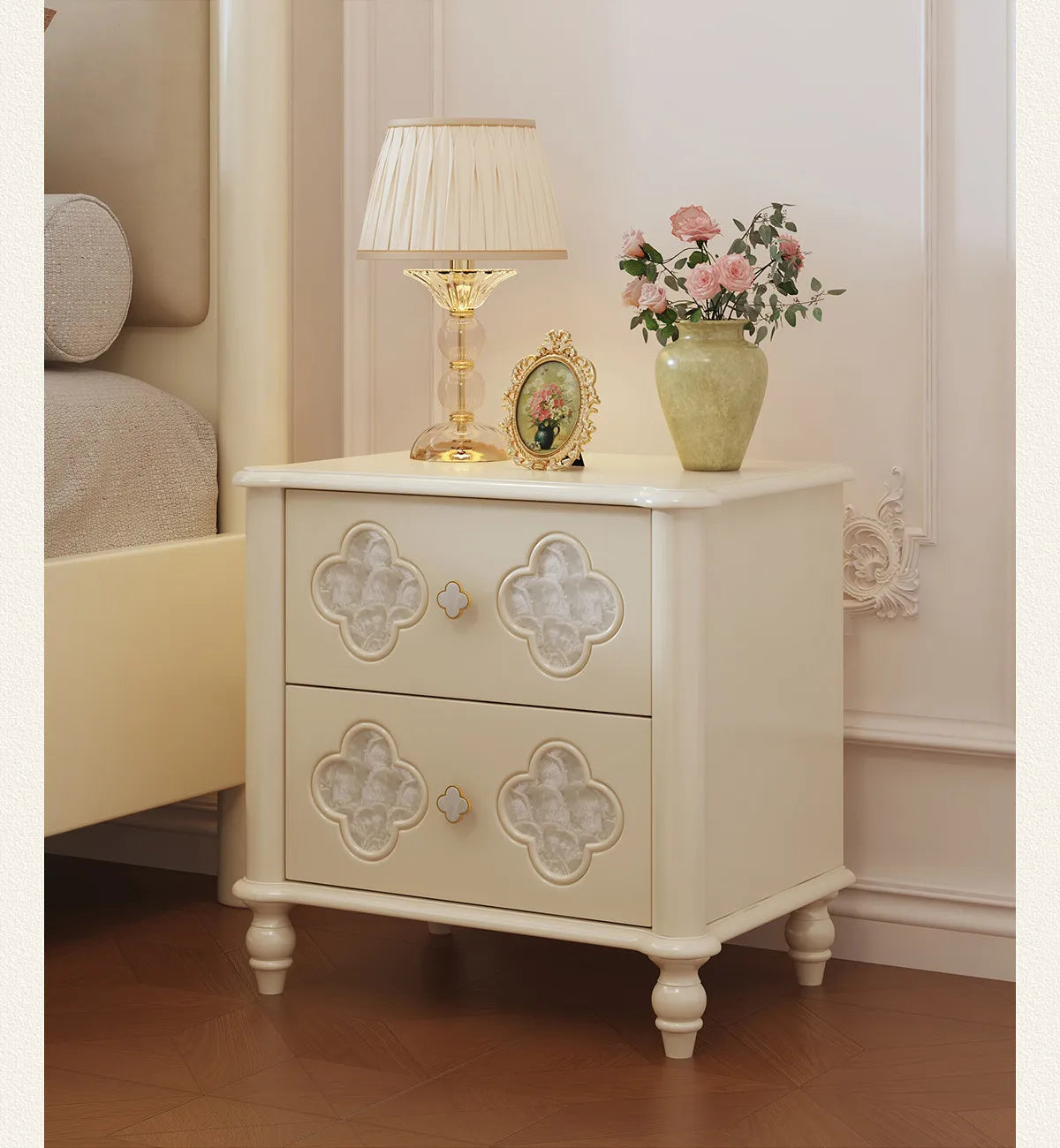Decor Aesthetic Bedside Table Modern Wood Nightstands Cabinet Storage Nordic Design Comfortable Bedroom Room Furniture Home
