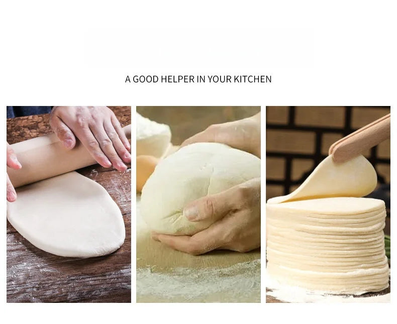 Wooden Rolling Pins For Baking, Pizza Dough Roller, Not Easy To Crack, Non-Stick Wood Pastry Roller, Essential Kitchen Utensils