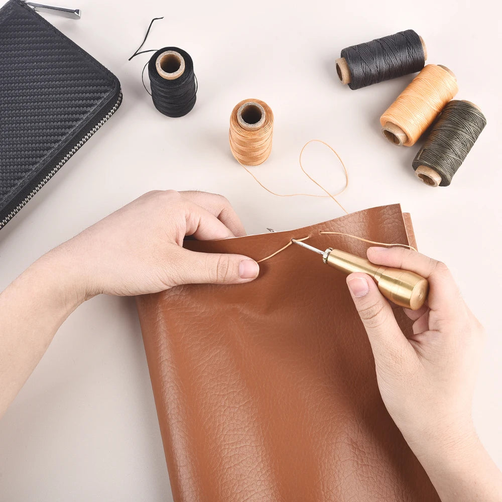 0.8mm 150D Thickness Leather Waxed Thread For Hand Stitching Leather Cord DIY Bracelet Jewelry Making 50 Meters Round Waxed Line