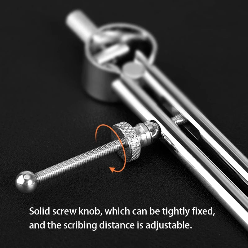 WUTA 304 Stainless Steel Wing Divider Smooth Metal Leather Splitter Spacing Compass Precision Scale for Metal,Wood,Craft,Jewelry