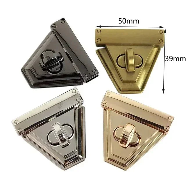 Deepeel 2Pcs Metal Lock Buckles for Women's Bags Turn Twist Locks Shoulder Bag Decor Closure Latch Clasp DIY Hardware Accessory