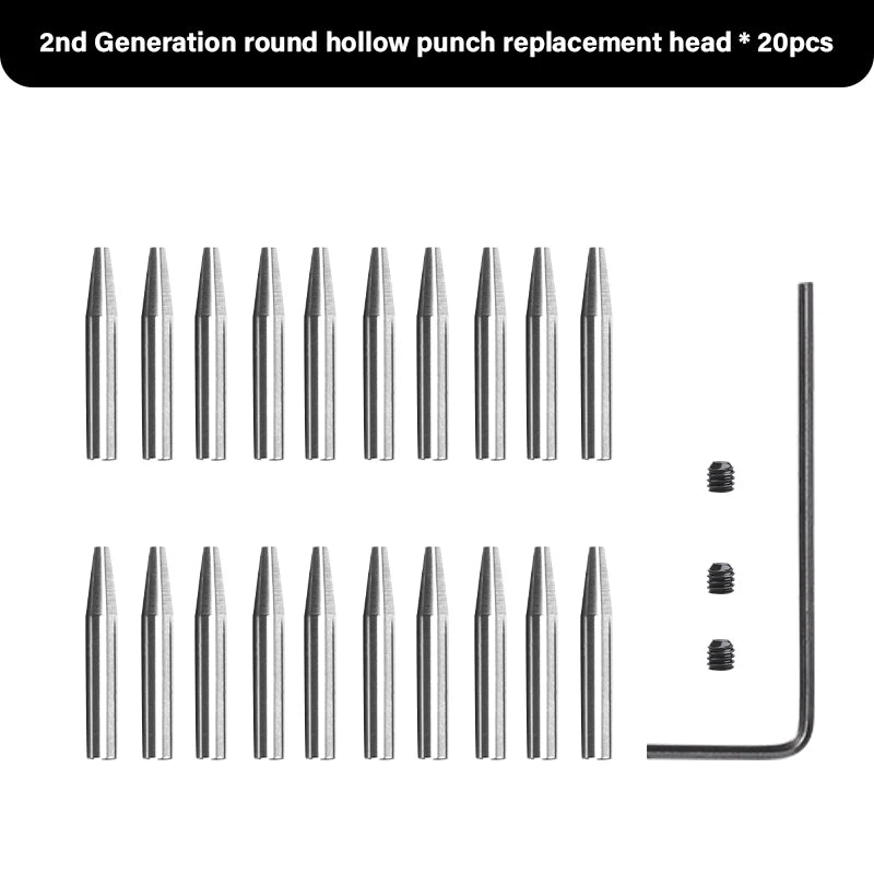 WUTA 2nd Generation Sharp Head Replaceable Pricking Iron Removable Round Hole Punch Leather Craft Chisel DIY Leather Tools