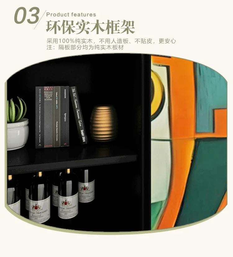 Organizer Storage Living Room Cabinets Wood Trendy Decoration Aesthetic Display Cabinet Sideboard Modern Vitrine Home Furniture