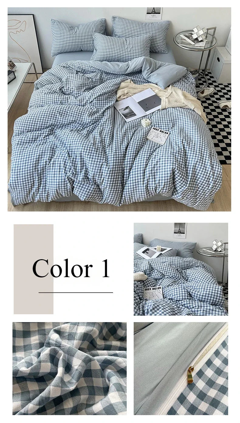 Stripe Bedding Comforter Set with Pillowcase bed sheet Single Full Size Bed Linen Duvet Cover Set Queen/King Double Single Bed