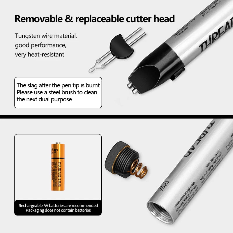 WUTA Thread Burner Cord Burn Melt Thread Replacement Tips Melting Welding Wax Pen for Jewelry Mould Wax, Crayons,Leather Craft
