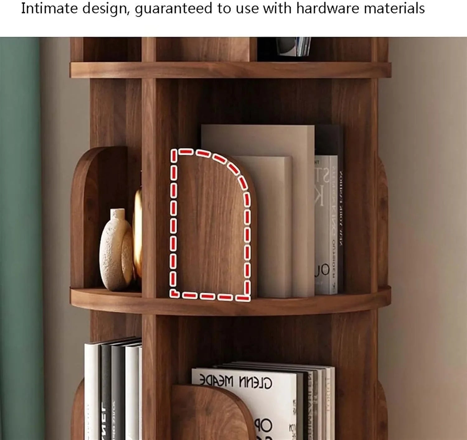 Bookcases Creativity Corner Shelf Bookshelf Solid Wood Revolving Floor Standing Living Room Furniture for Home Use