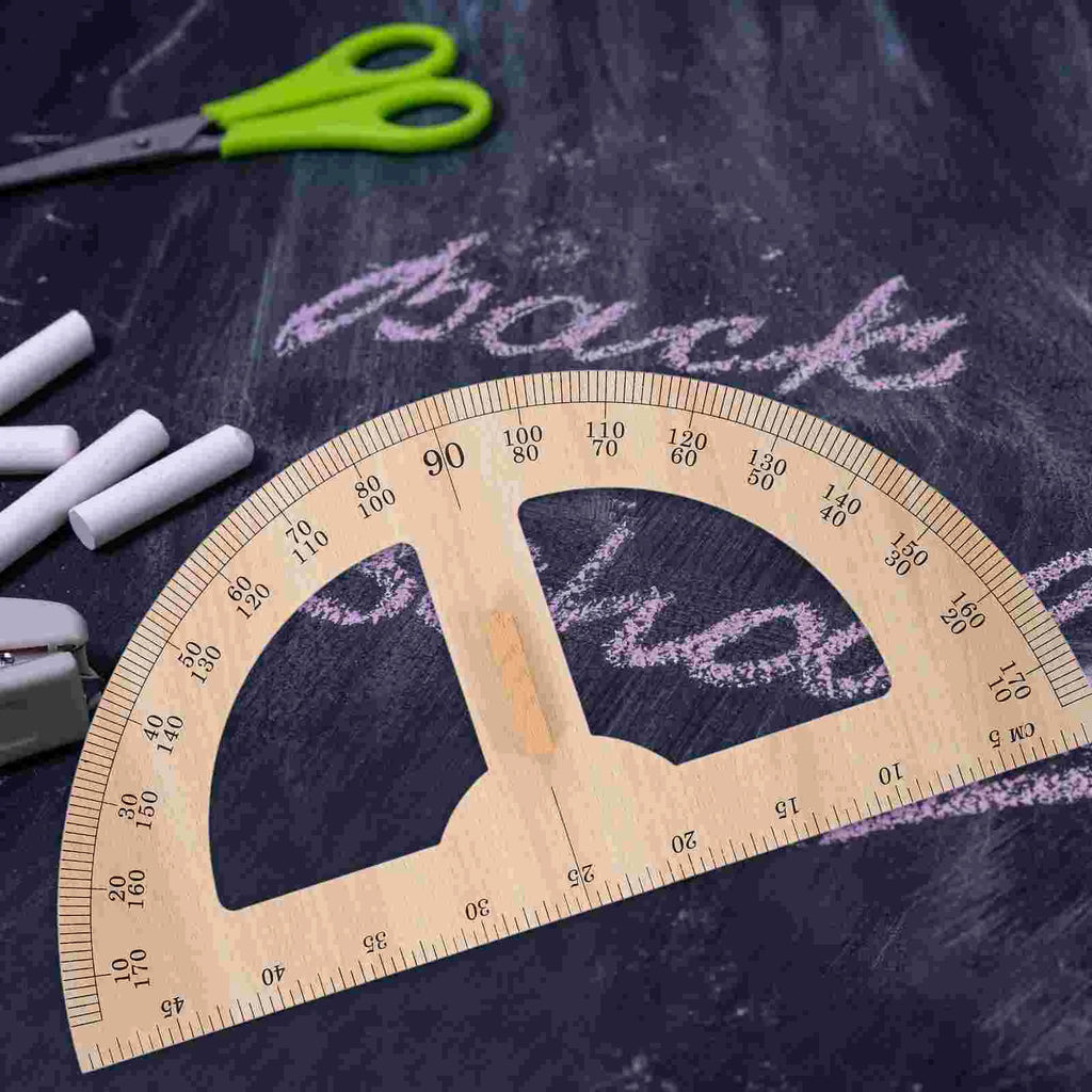 Wooden Measuring Ruler Triangular Ruler Teaching Aids Drafting Tools Ruler Reusable Wood Measuring Gauge Teacher Device Aids