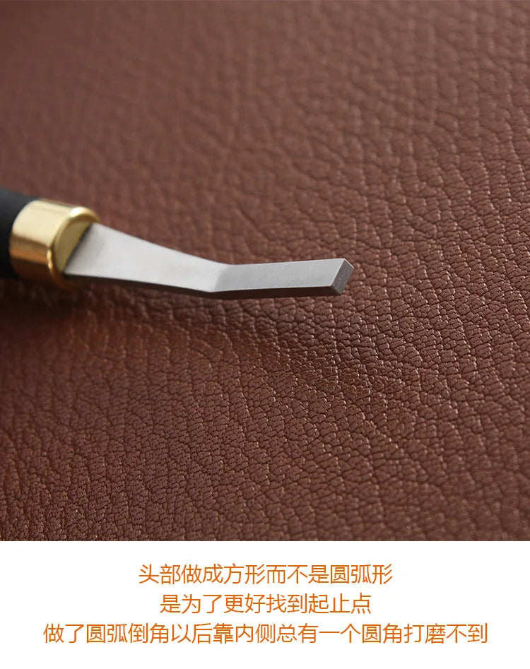 File Tool with Plastic Handle Leather Craft Tools for Edge Leather Tool Leather Surface Plastic Handle and Stainless Steel Head