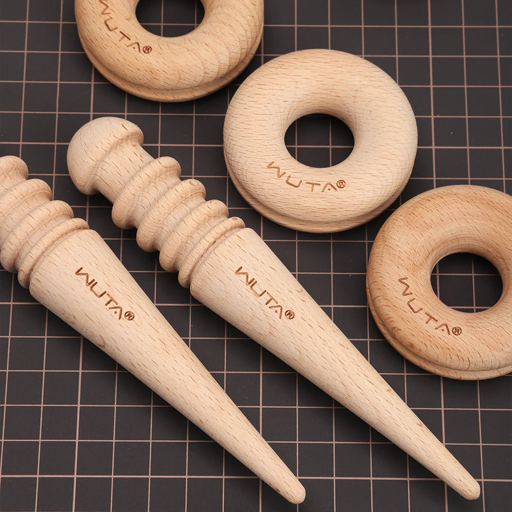 WUTA 1PC Leather Burnisher Wood Slicker Rounded Edge Burnishing Groover Tool DIY Polished Grinding Smooth Leather Craft Tools