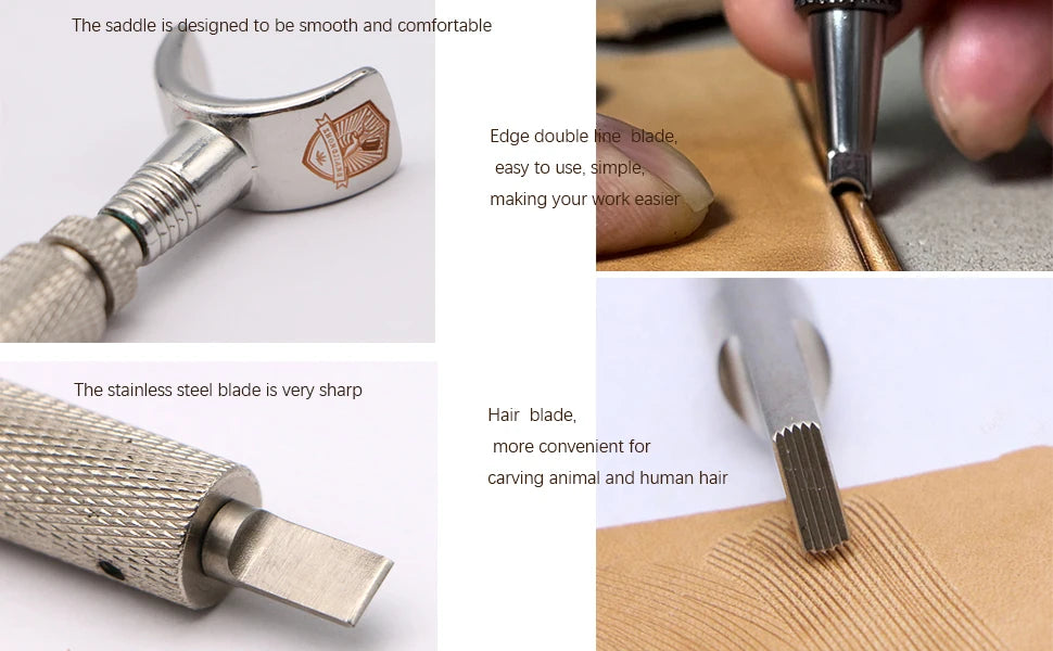 Leather Carving Swivel Knives And Blades And Reverse Beveler Swivel Knife Beveler,Hair blade,