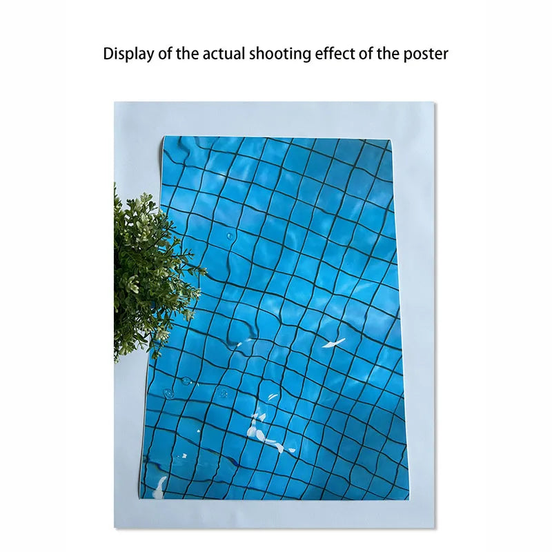 Canvas Print Painting Poster Modern Fashion Style Blue Pool Grid Wall Picture Art Living Room Studio Interior Home Decoration