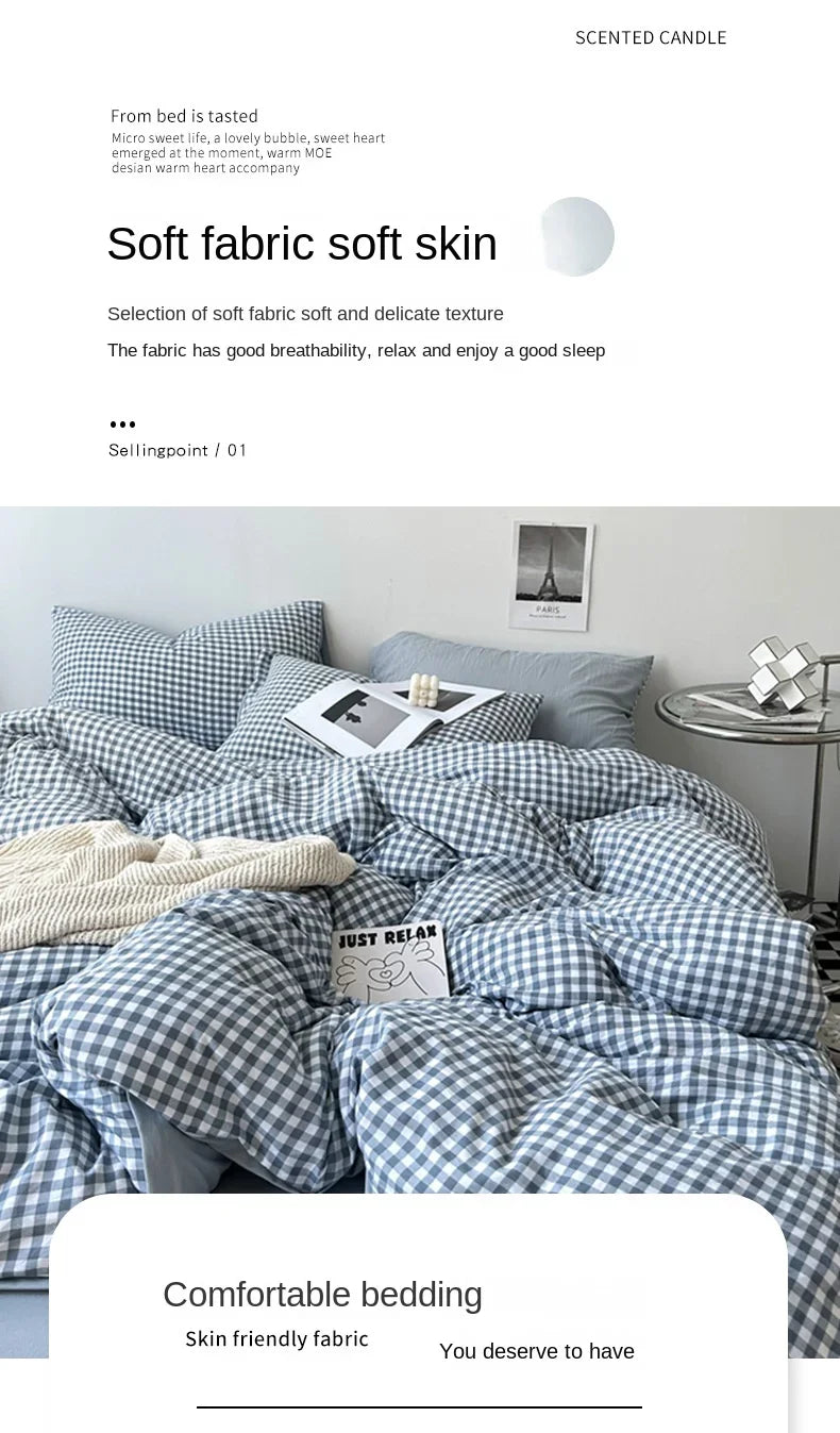 Stripe Bedding Comforter Set with Pillowcase bed sheet Single Full Size Bed Linen Duvet Cover Set Queen/King Double Single Bed