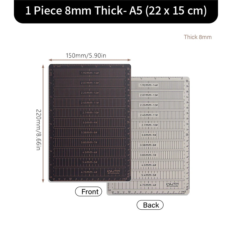 WUTA Professional 8mm Thicken Leather Punch Mat A4 / A5 Tools Cutting Mat, Punching Board,DIY Engraving Pad, Carving Knife Table