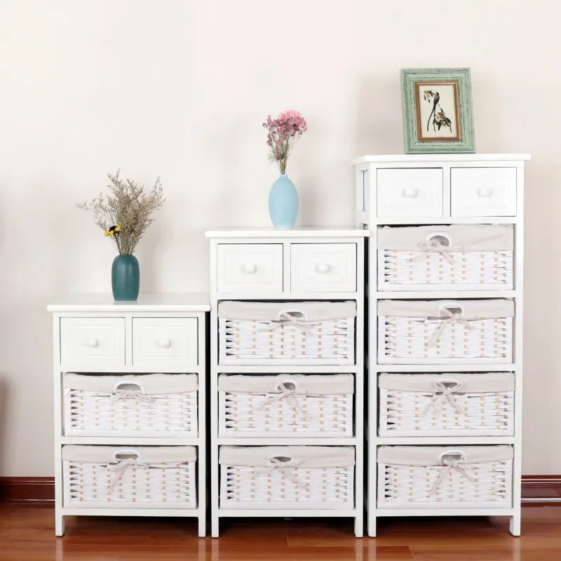 Countryside  Living Room Furniture Wood Cabinets with Rattan Basket Drawerdrawer type storage Living room cabinet