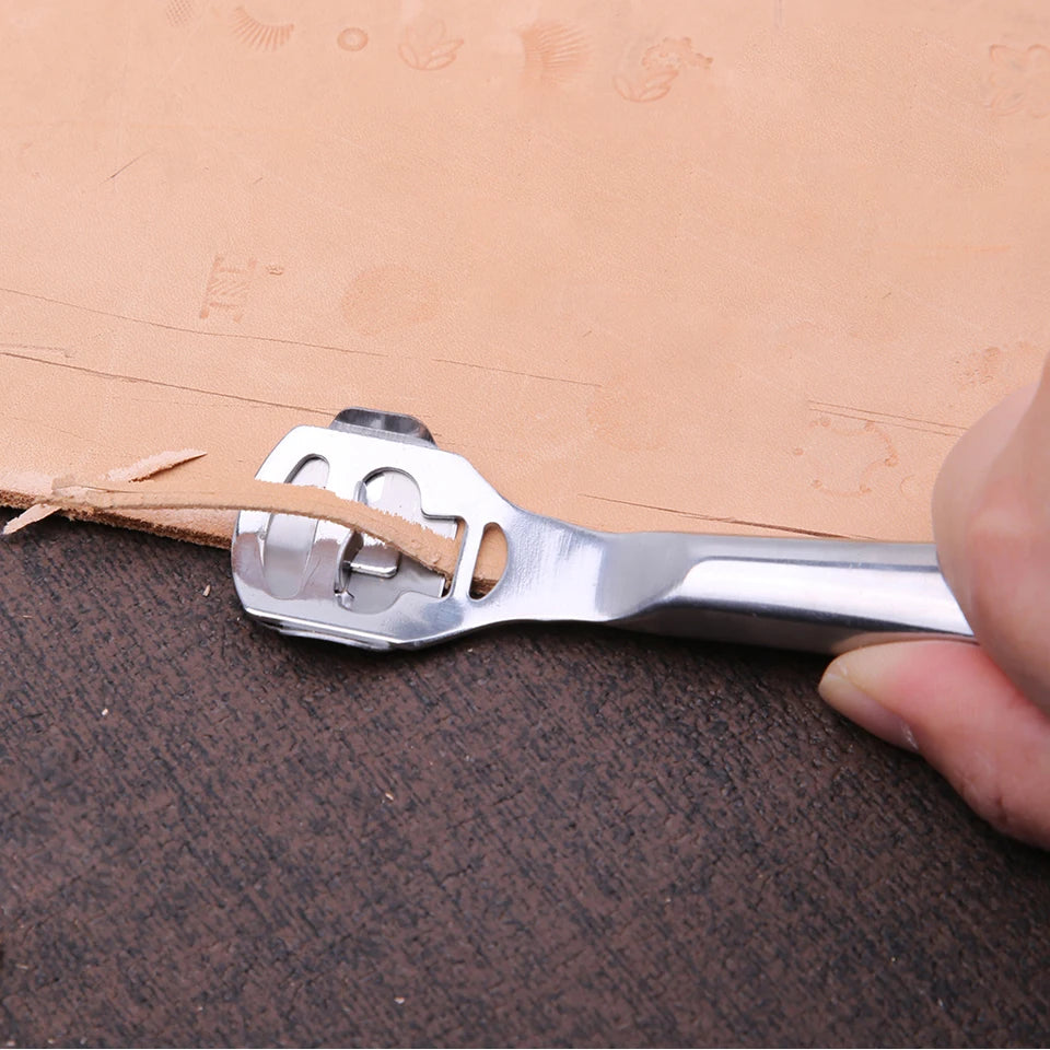Fenrry Leather Skiving Tool Edge Skiver Leather Beveler DIY Trimming Tools Professional Shovel Leather Knife With 10 Blades