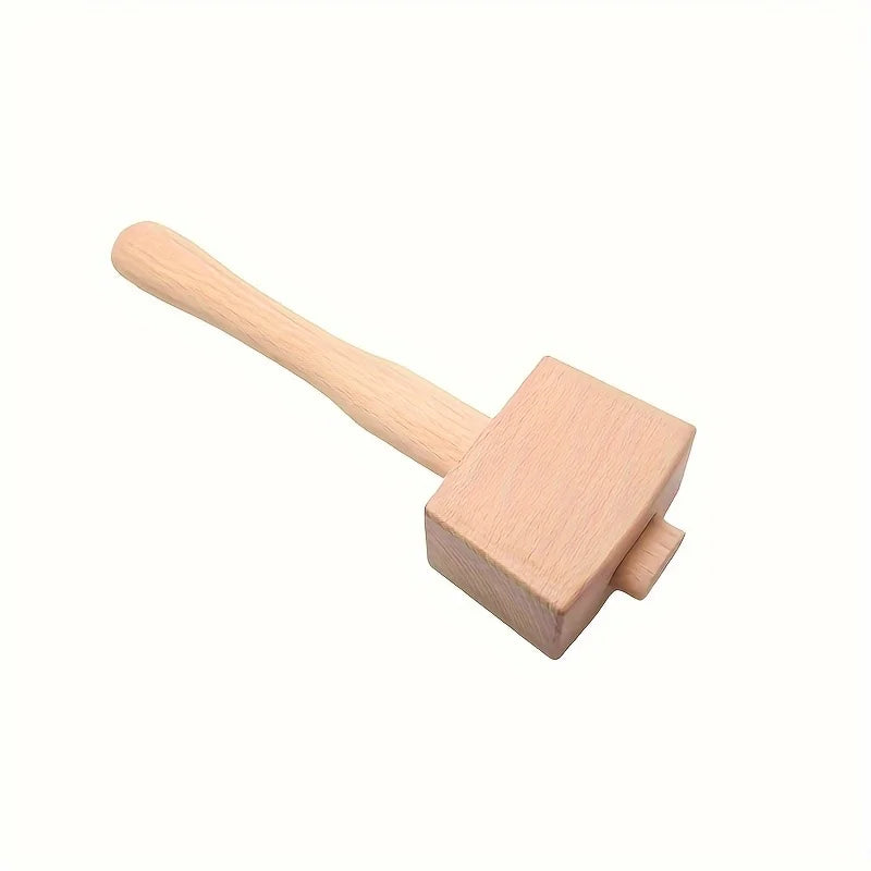 Wooden mallet, ergonomic handle, multi-purpose wooden mallet for woodworking, leather crafting, ice crushing, sturdy and durabl