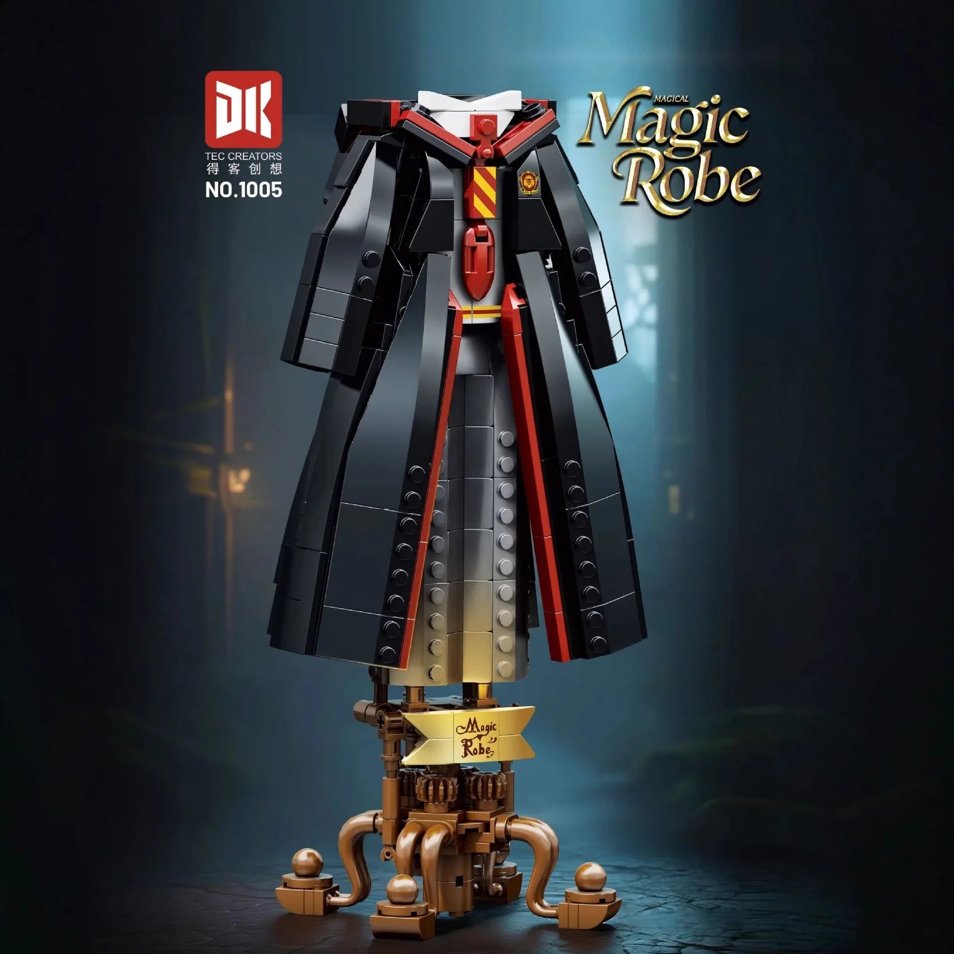 Magic Wand, Wizard’s Robe Model, Assembled Mini Brick Toy, Birthday Gift for Children and Adults.