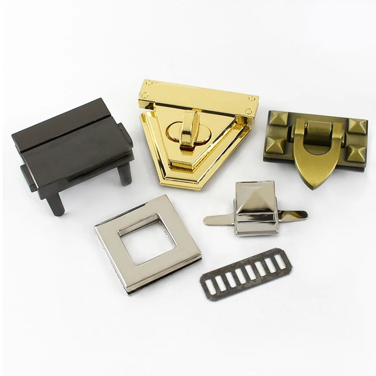 Deepeel 2Pcs Metal Lock Buckles for Women's Bags Turn Twist Locks Shoulder Bag Decor Closure Latch Clasp DIY Hardware Accessory